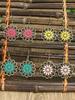 Vintage Bohemian Style Colorful Sunflower Alloy Dropping Oil Pendant Earrings Pendant Ornaments Women's Daily Versatile