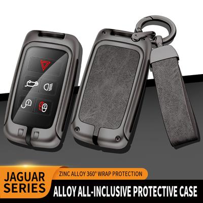 Metal Leather Car Key Case Cover Shell For Land Rover Range Rover Evoque Discovery Sport Velar For Jaguar XE XF E-Pace F-Pace