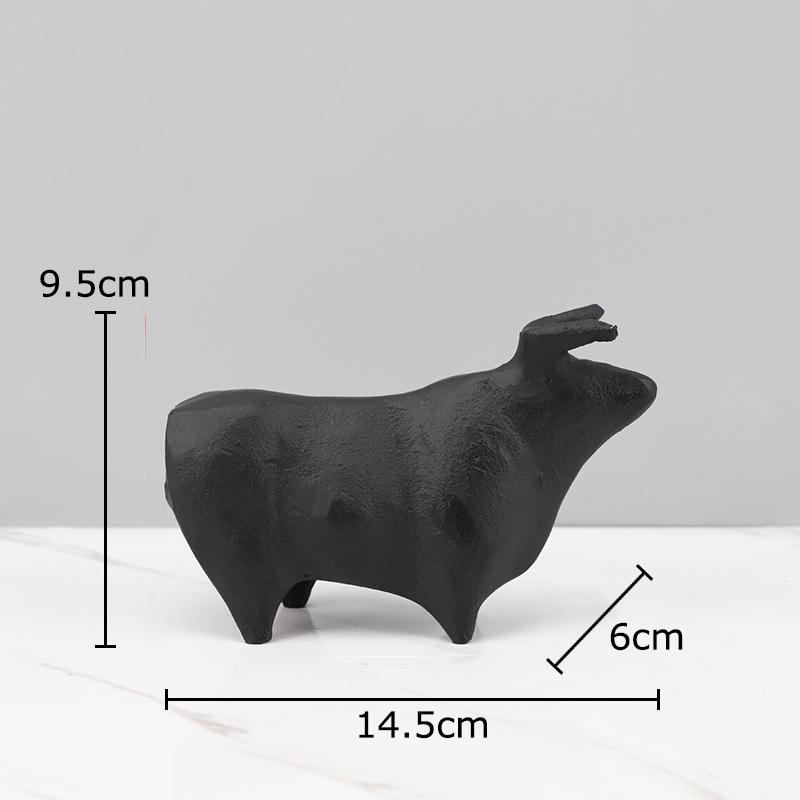 Minimalist Abstract Metal Bull Sculpture Desk Decoration Creative Crafts Black Bull Ornaments Modern Home Decor Accessories чёрный