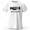 Men's Trust No One Printed T-Shirt 100% Cotton Harajuku Oversized Funny Graphic Tees for Men Women Summer Tops