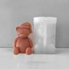 Christmas Hat Bear Silicone Candle Mold DIY Cartoon Bear Aromatherapy Candle Gypsum Soap Resin Cement Mold Christmas Gift