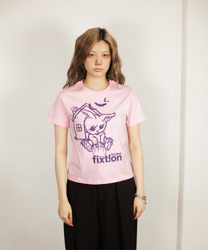 Jeseupigsyeon Bunny Fixt!On Mini Tee (Baby Pink)