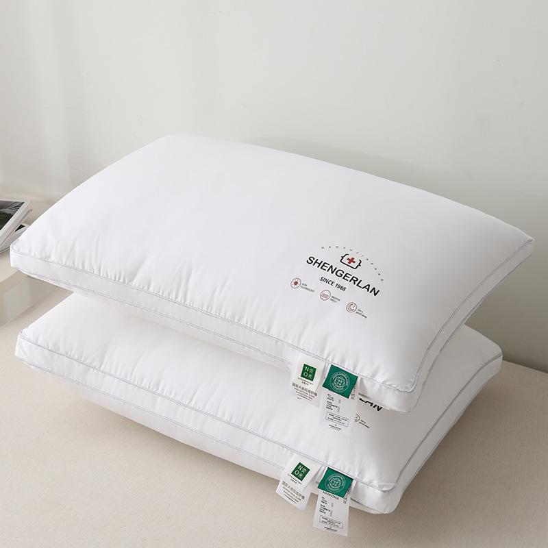 Hotel Class A Pure Cotton Pillow Core, Down-feather Antibacterial Fiber Pure Cotton Pillow Bedding