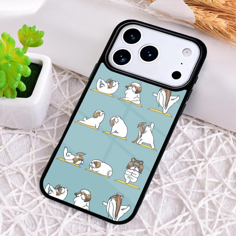 Cartoon Shih Tzu Dog Soft Phone Case for iPhone 17 Air 16 15 11 12 14 13 Pro Max Shockproof Cover