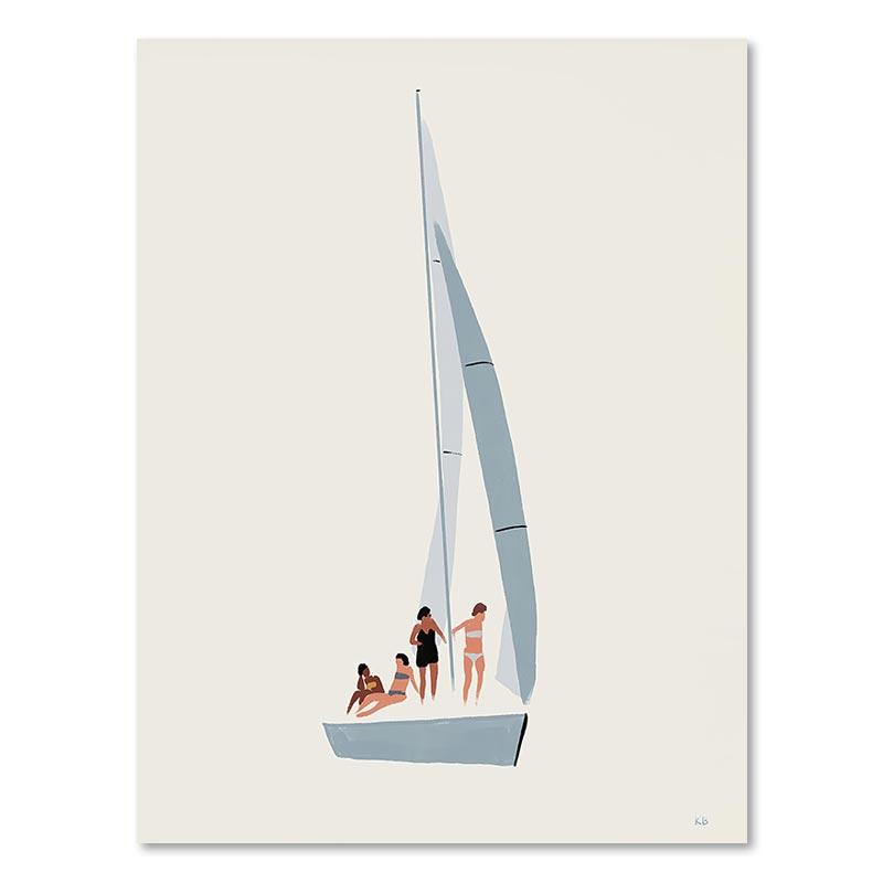 Sailboat Swimming Pool Ocean Floral Minimalist Wall Art Canvas Painting Posters And Prints Wall Pictures For Living Room Decor