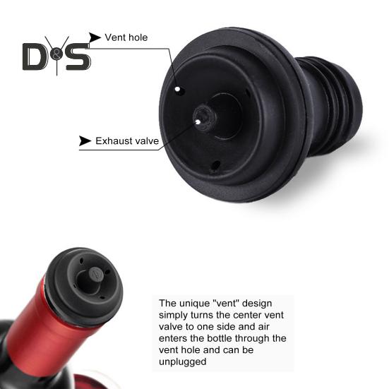 Vakuum-Weinsparpumpe mit 4 Stopfen Flaschenversiegeler Konservierung Edelstahl Weinverschluss-Set für Frische