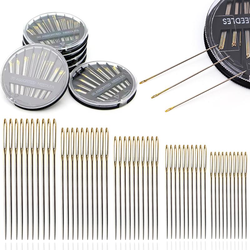 1/2/4Set Handcraft Sewing Needles Assorted Size Pin Gold Tail Needle Disk Suitable for Embroidery Mending Home DIY Acssory ZYF