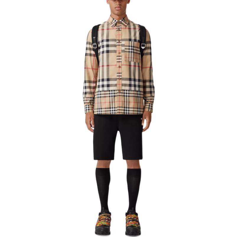 Burberry Contrast Check Cotton Shirt Archive Beige 80608001