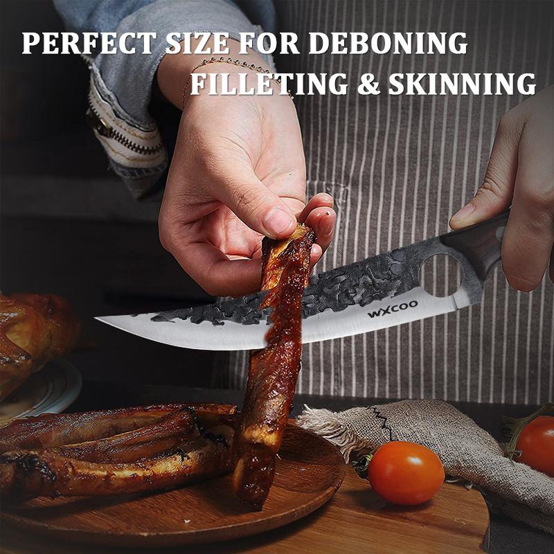 Stainless Steel Boning Knife w/Knife Sheath Fruit Knife Handmade Forged Knife Peeling Knife Fruit Vegetable Fish Meat Cleaver