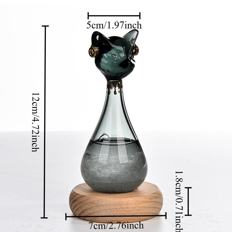 

1 pc Egyptian cat storm glass weather forecast bottle art museum elf desktop decoration ornament exquisite gift чорний