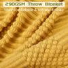Acrylic Yellow Knitted Throw Blankets Cozy Chunky Lightweight Oversized Blankets Throw with Tassels Gift Travel Knitted Blankets