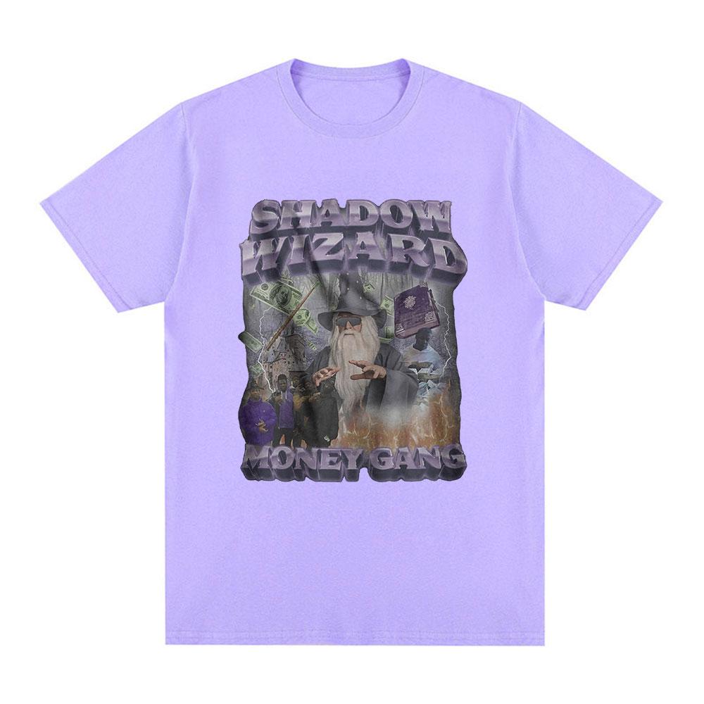 Shadow Wizard Money Gang Meme Graphic T-shirt Men Fashion Vintage Short Sleeve T-shirts 100% Cotton Casual Oversized Tee Shirt