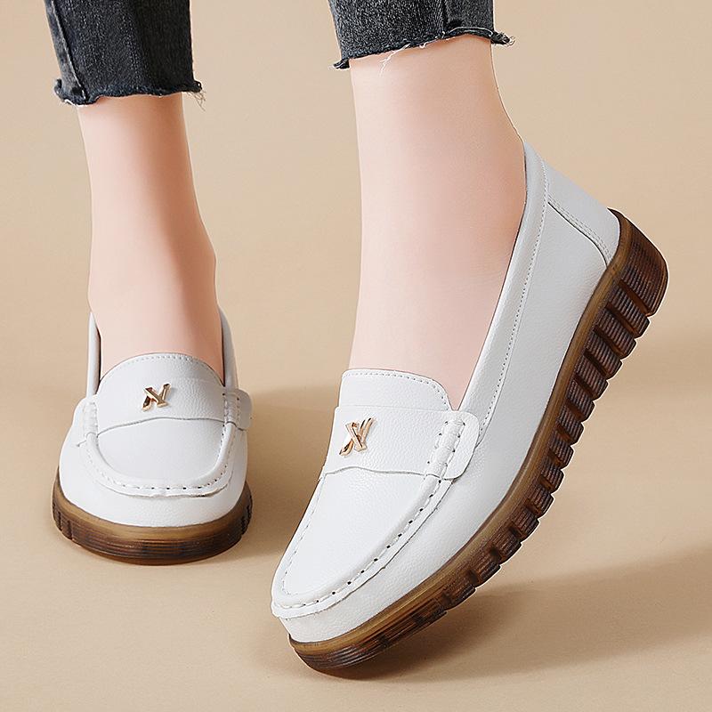 Pennyloafer aus PU-Leder für Damen, klassische Mokassins, lässig, zum Reinschlüpfen, bequem, leicht, zum Gehen, Fahren, Bootfahren, Loafer-Schuhe für Damen