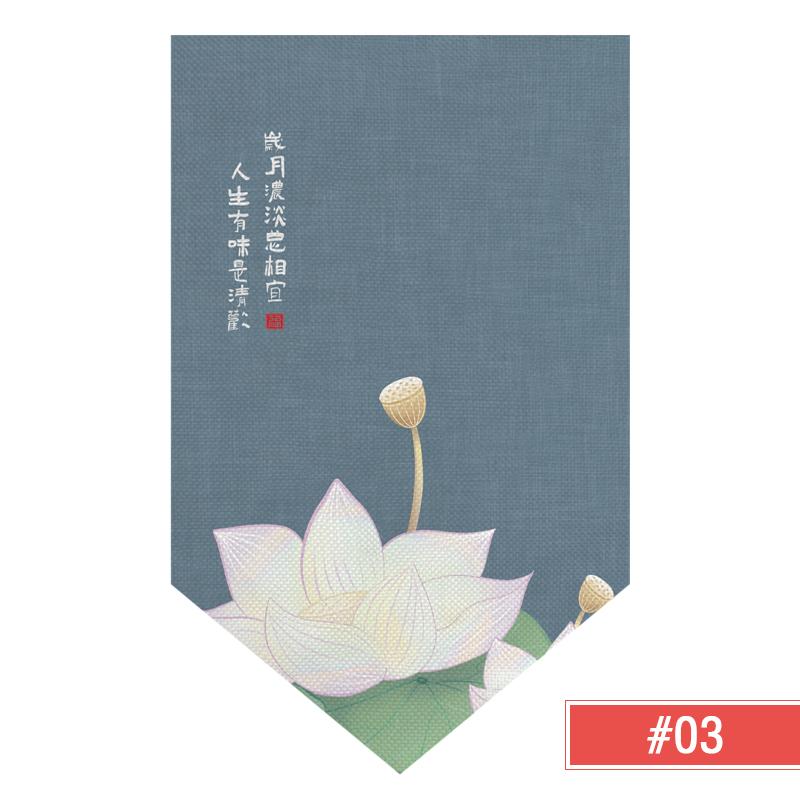 Chinese Half Curtain Ancient Style Lotus Printed Pennant Kitchen Door Short Curtain Home Bedroom Window Decor Window Shade