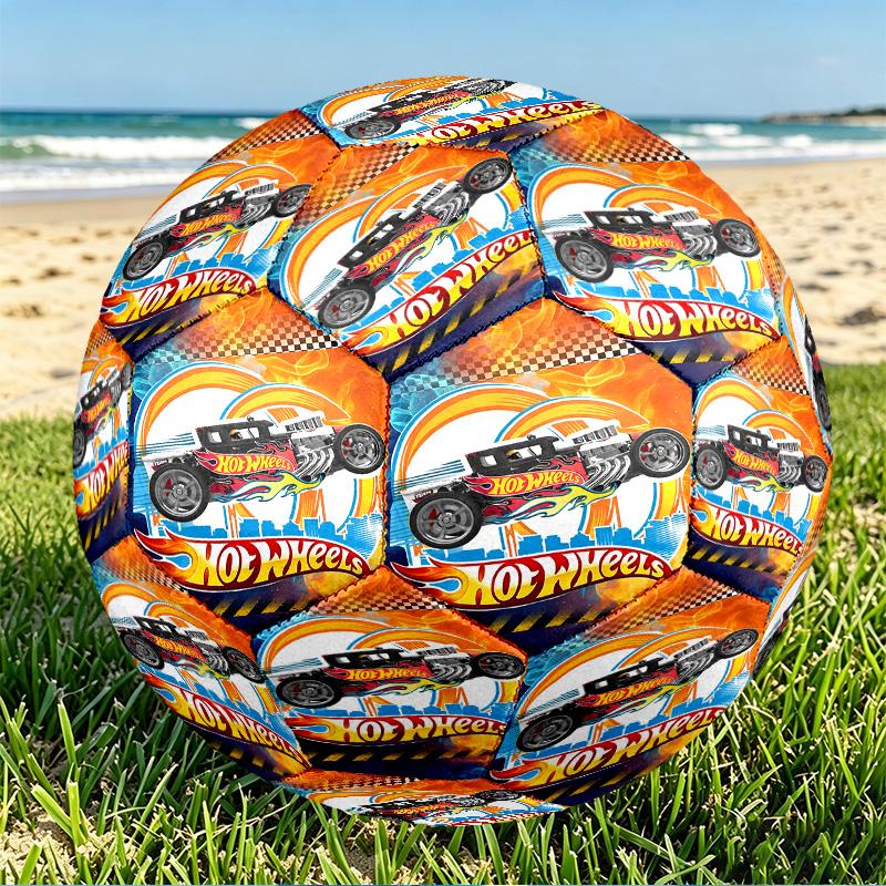 Hot Wheels Print Size 5 Soccer Ball, PU Wear Resistant Football for Match Training and Daily Practice, Birthday Gift for Soccer Fans