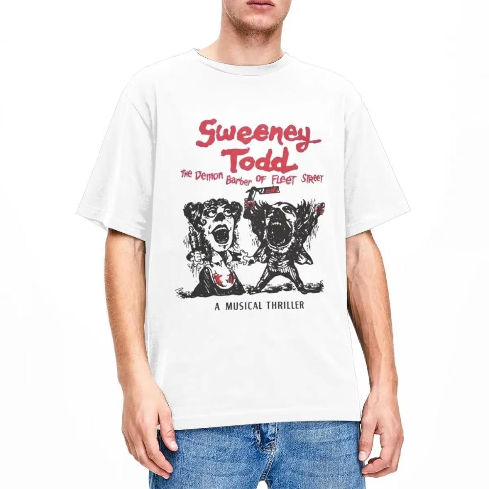 Men Women's Sweeney Todd The Demon Barber Of Fleet Street Shirt Merch Vintage  T-shirt Clothing Streetwear Tees Adult