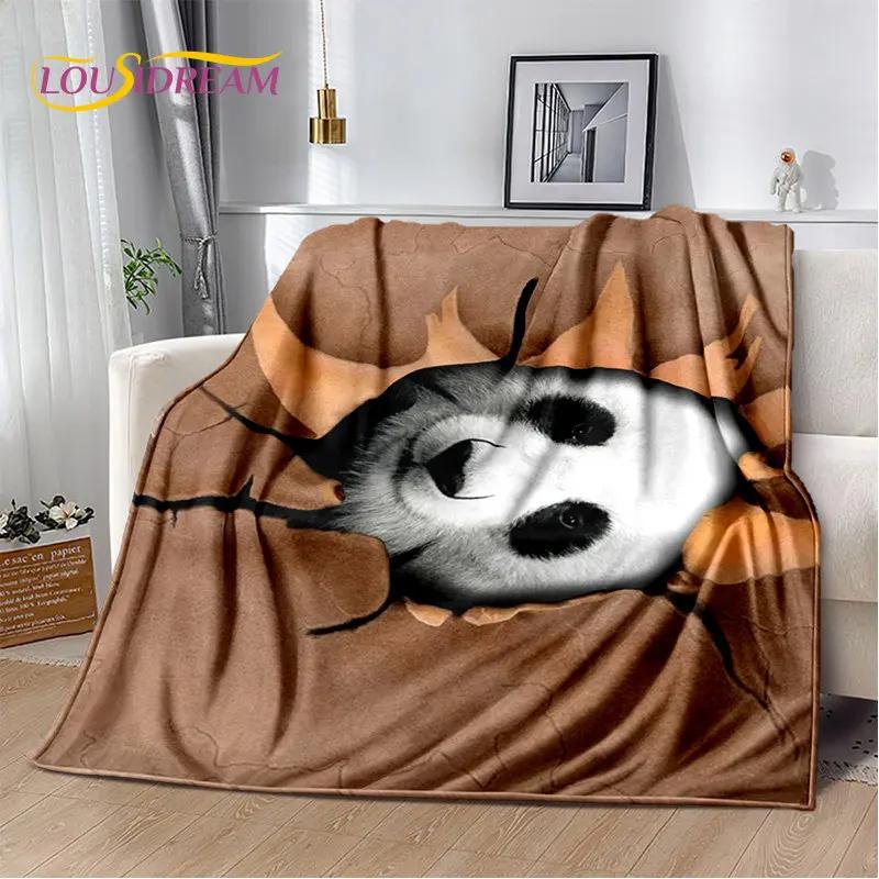 3D Cartoon Cute Panda Blanket,Flannel Blanket Throw Blanket,Kid Warm Blanket for Home Living Room Bedroom Beds Sofa Picnic Cover