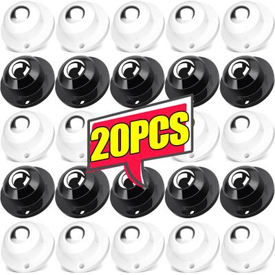 1/20x Self Adhesive Caster Wheels Universal 360° Rotating Sticky Pulley Strong Load Swivel Wheels Ball Bearing Cabinet Wheels