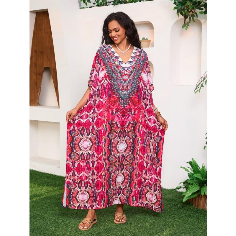 Plus Size Women's New Printed Holiday Beach Cover Up