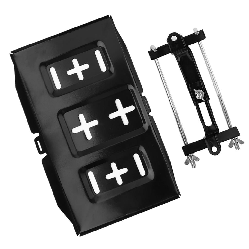 Universal Iron Car Battery Tray Adjustable Hold Down Clamp Kit