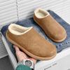 Winter Warm Men Home Slippers Cotton Casual Shoes Comfortable Mens Half Loafers Snow Shoes with Fur Slip-on Light Flat Shoes