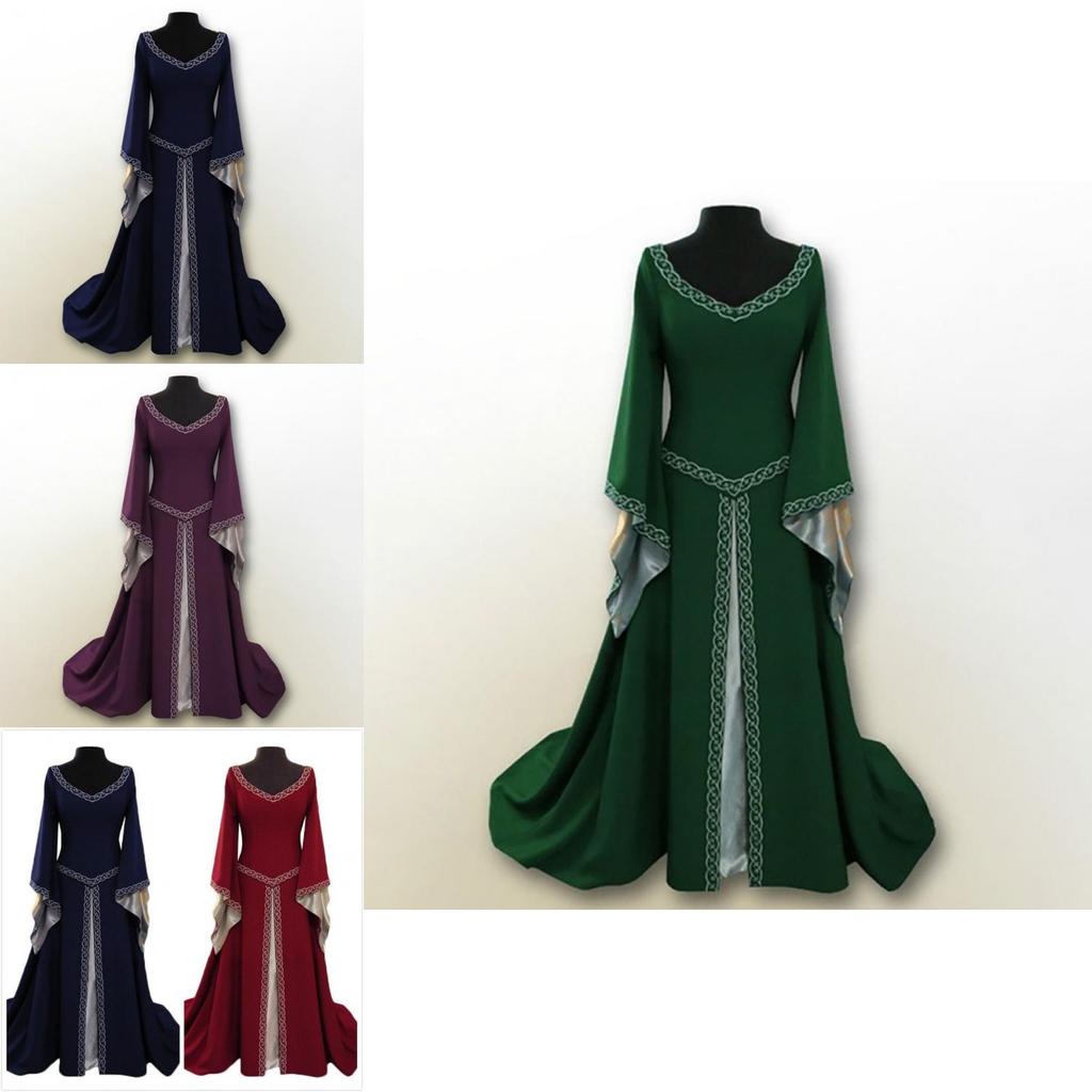 Enchanting Medieval Renaissance Women's Vintage Gown Dress For Fantasy Events And Parties