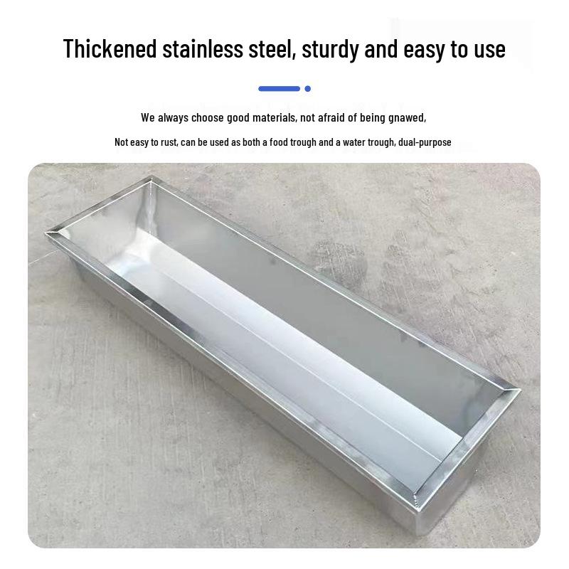 Heated Stainless Steel & Plastic Feed and Water Trough for Sheep and Cattle