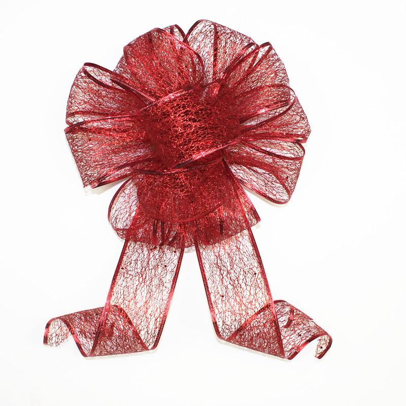 Grand Bouquet de Nœuds Rouges de Noël Ornement Décoratif de Fête Pour la Joie Festive