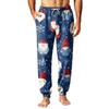 Men's Christmas Printed Pajama Pants Warm Pants for Winter