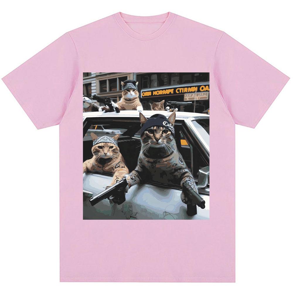 Funny Cat Team Emoji Printed TShirt Trendy and Fun Fashion Item for Unisex and Women Shortsleeved Casual Tshirt Streetwear