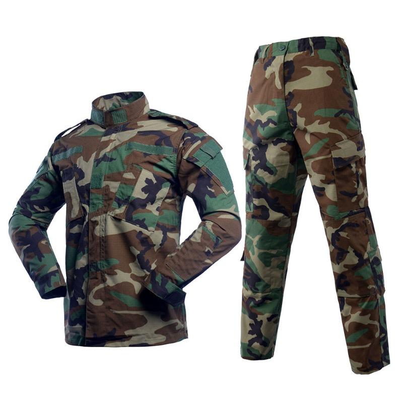 Long-sleeved camouflage suit, outdoor breathable and scratch-proof tactical training suit for military fans
