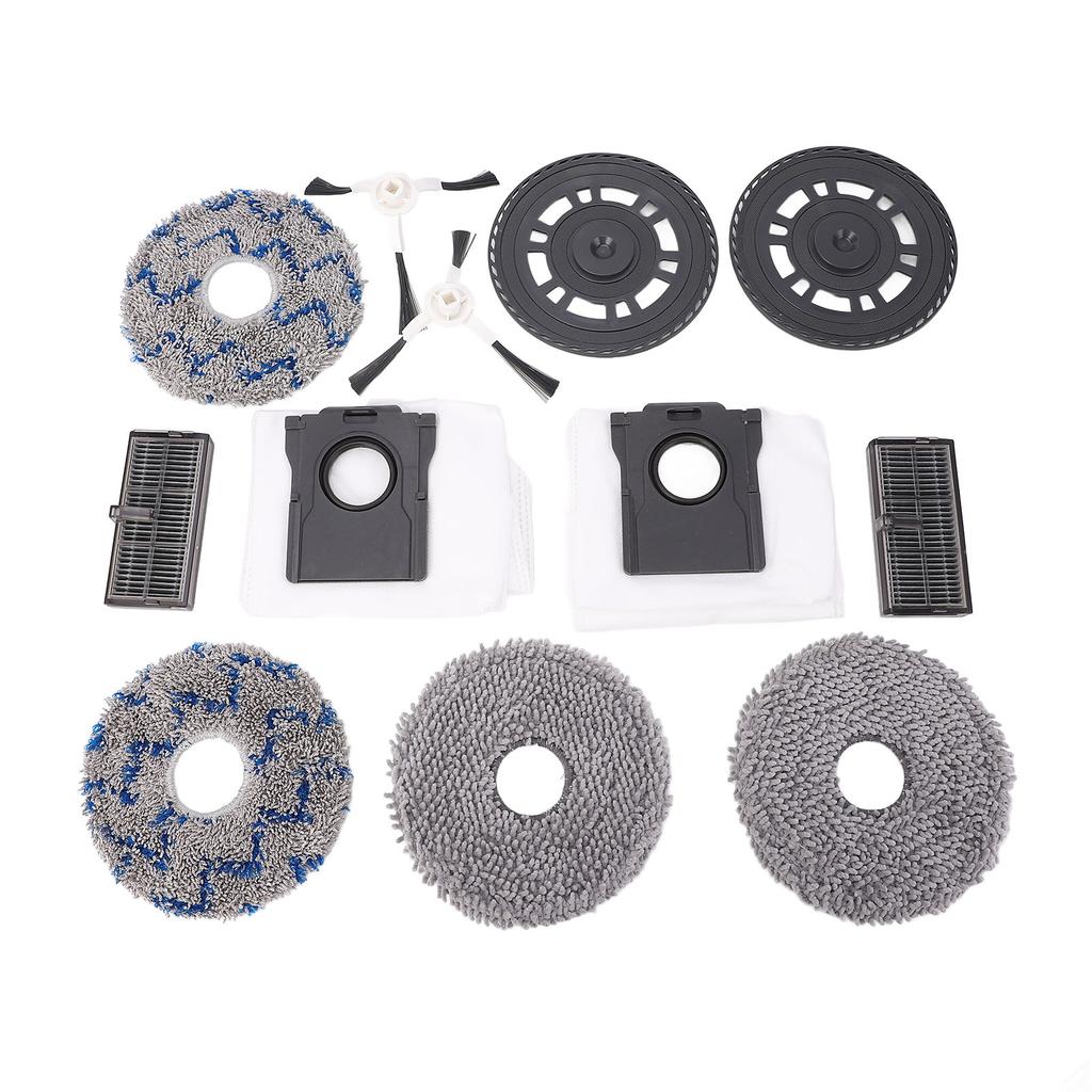 Vacuum Cleaner Accessories Kit for X30 X30 Pro Includes 2 Side Brushes 2 Filters 2 Dust Bags 4 Mop Pads 2 Mop Holders