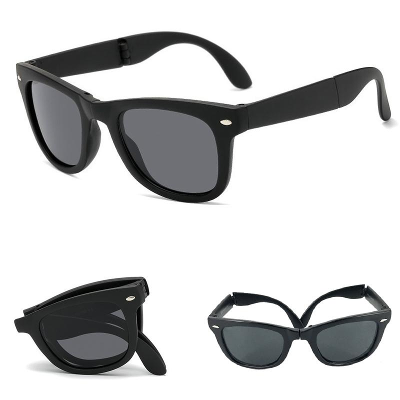 New Fashion Folding Sunglasses Men Brand Designer Eyewear Women Fold Fashion Square Portable Outdoor Sport Male Sun Glasses