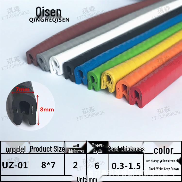 U-formad gummitätningskantlist för metallskydd