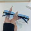 Latest Frameless Leopard Decorative Cut Edge Sunglasses Stylishable Men's Driving Glasses Women's Shades UV400 Protection Gafas De Sol