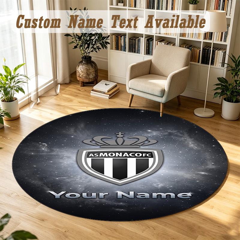Round Rug Custom NameMonaco FC Pattern Non Slip Carpet Home Floor Decor