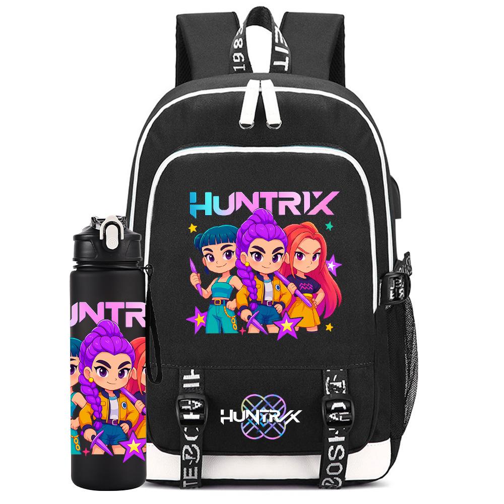 

2Pcs/set K-pop Backpack Large Capacity Bookbag With 750ml Water Bottler Laptop Student Boy Girl School Bag waterproof Travel Bag Kid Gift Mochila