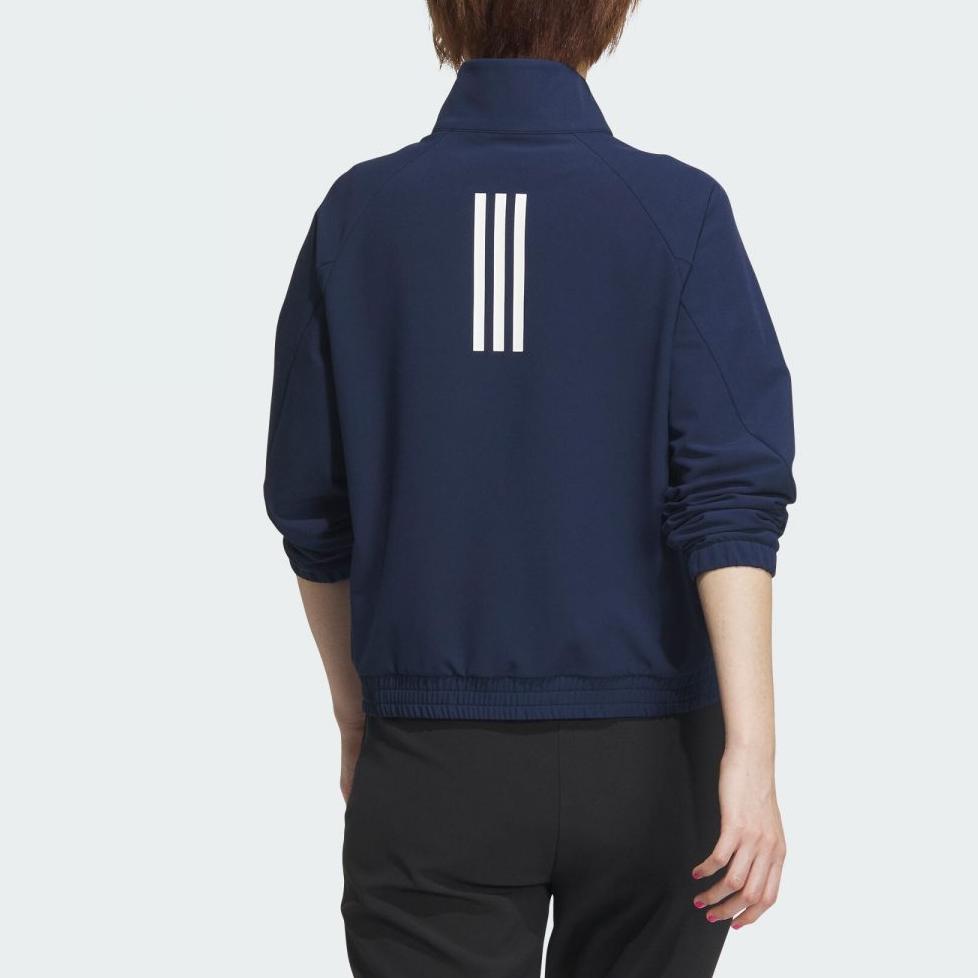 Adidas Fashionable Comfortable Hooded Letter Print Zipper Design Long Sleeve Jacket Women jackets Navy-Blue JE3580