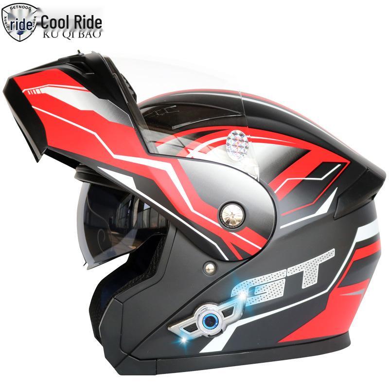 Cool Rider Bao Double Visor Flip-up Bluetooth Motorcycle Helmet with Long Battery Life, 3C Certified Full Face for Electric Vehicles