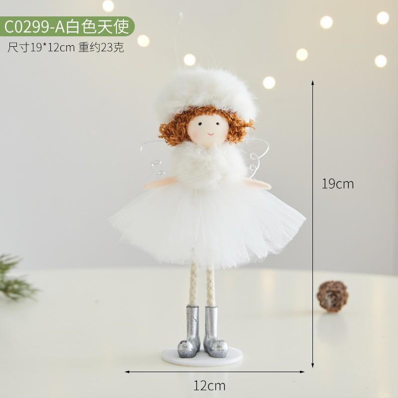 Christmas Angel Girl Doll Ornament With Tulle Skirt Tree Decoration Festive Hanging Decor Gift