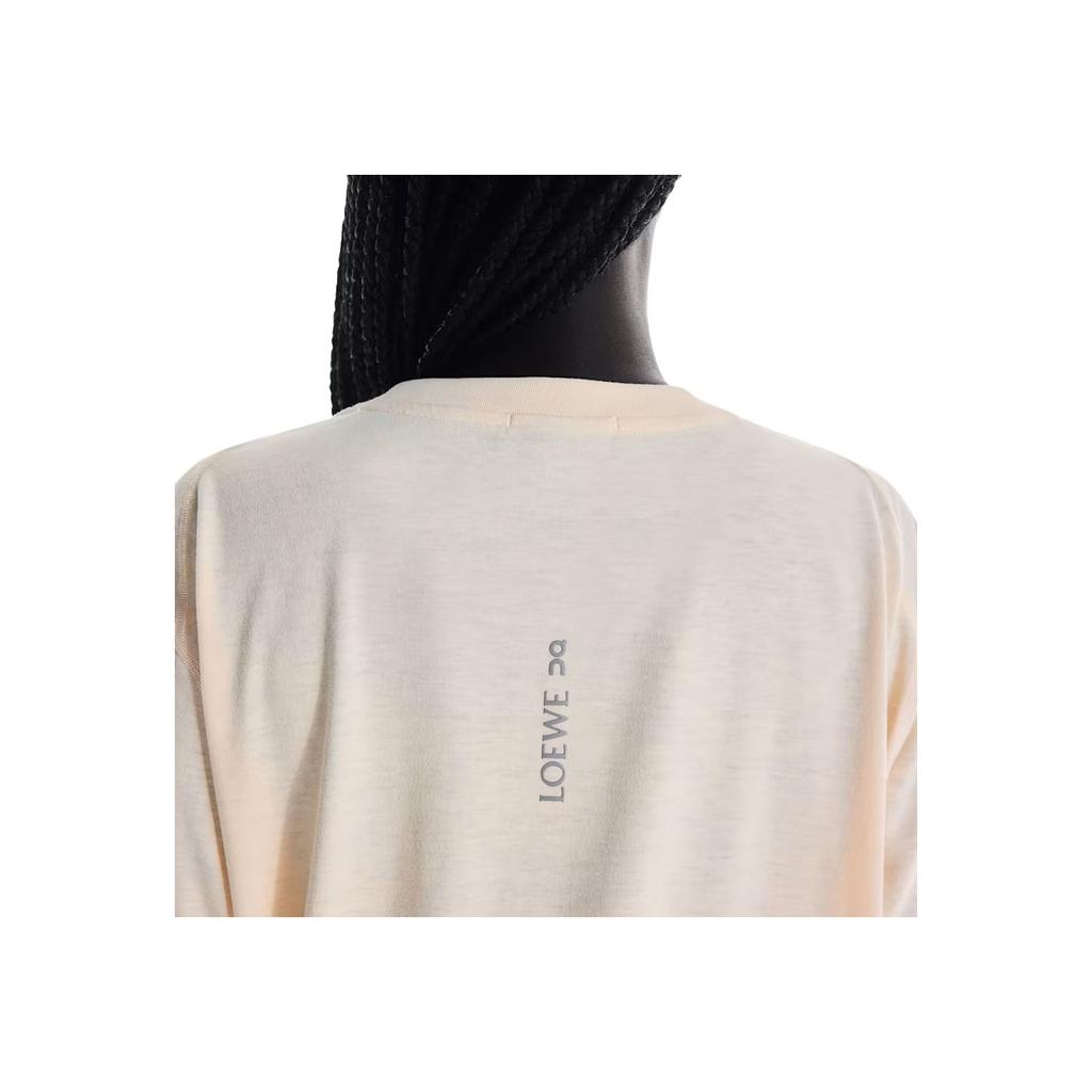 Su X Loewe Active SS25 Morbido Comodo alla Moda Versatile T-shirt a Maniche Corte Top Unisex Beige 1UF10431951
