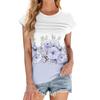 Women's Fashion Casual Basic Floral Textured Round Neck T-Shirt Vest Top
