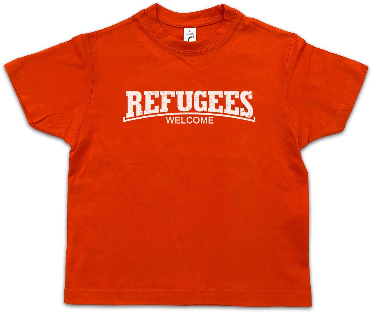 REFUGEES WELCOME III Kids Boys kids boys T-Shirt Demonstration Left Party Wing Pro Asylum 100