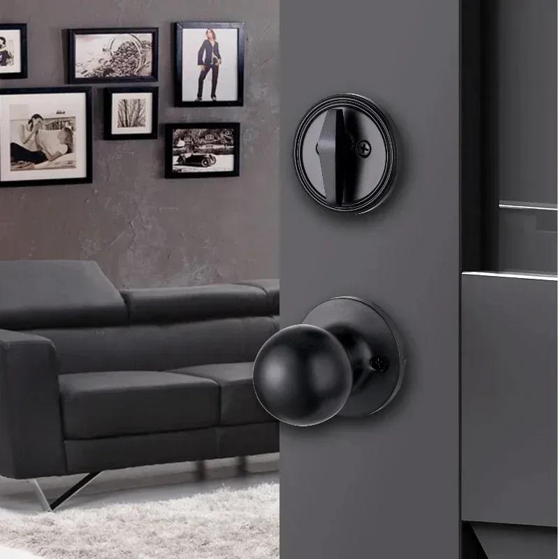 1 Set Zinc Alloy Door Locks European Style American Outdoor Door Lock Villa Entrance Door Large Handle Anti-theft Lock with Key