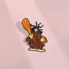 Character Cartoon Eyecatching Pin Brooch In Alloy With Cute And Angry Tree Stump Style