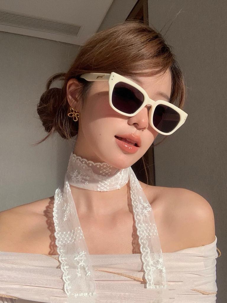 1pcs Cute Sweet Flower Lace Neck Strap Dressing Decoration Korean Style Hair Band Neckerchief Transparent Long Ribbon Head Scarf