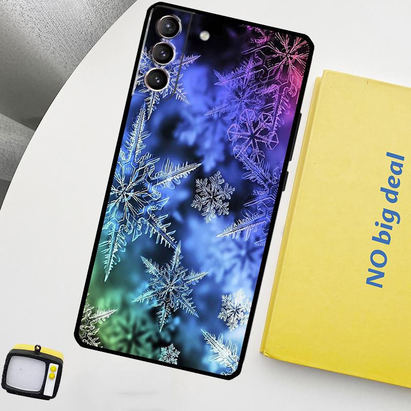 Snow Snowflake Winter Phone Case For Samsung Galaxy S25 Ultra S20 S21 S22 S23 Plus S9 S10 S25 FE S24 Ultra Cover