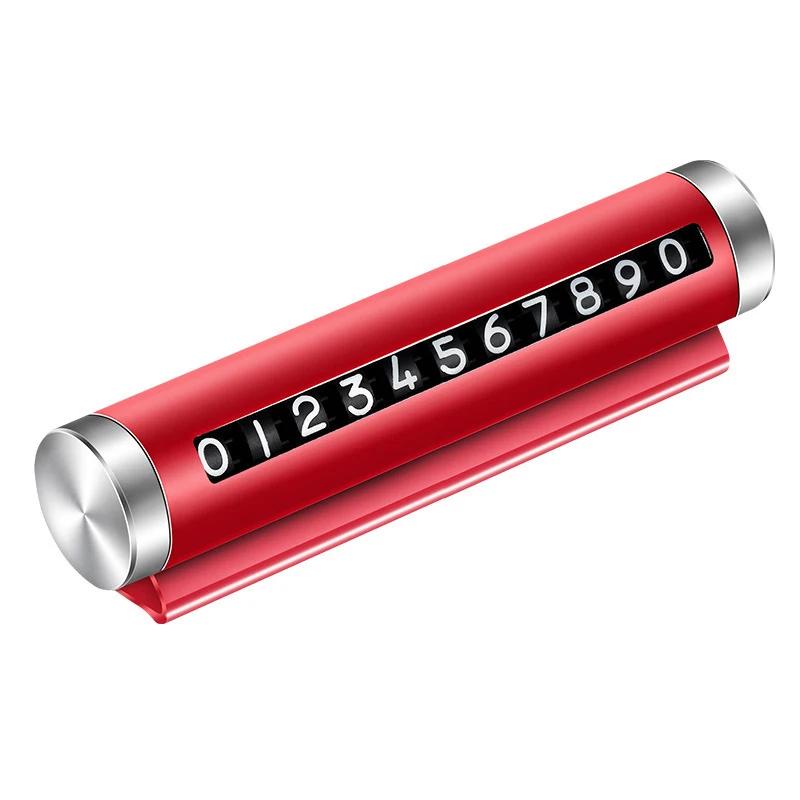 Aluminum Alloy Car Temporary Parking Card Universal Metal Rotate Phone Number Plate Stop Car Styling Auto Interior Accessories