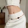 Verstellbares böhmisches geflochtenes Taillenband mit Perlendesign Taillenschmuck für Kleider und Röcke Wachsschnur-Accessoire