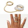 Zircon Chain Ring Punk Tassel Metal Rings Trendy Hip Hop Jewelry for Party Daily Wear